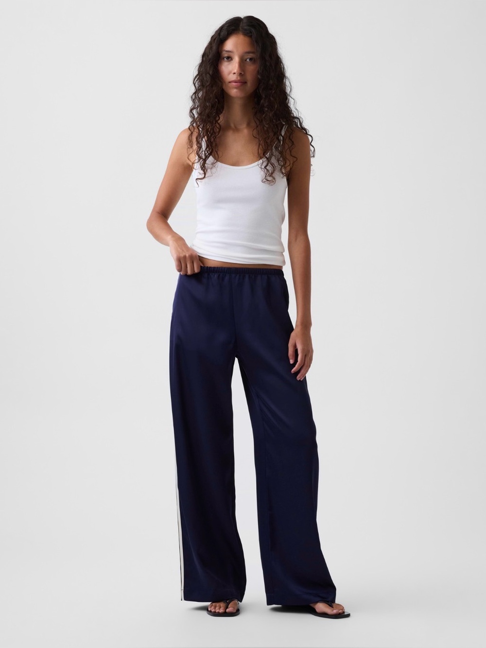 Satin Easy Wide-Leg Pants